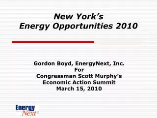 New York’s Energy Opportunities 2010
