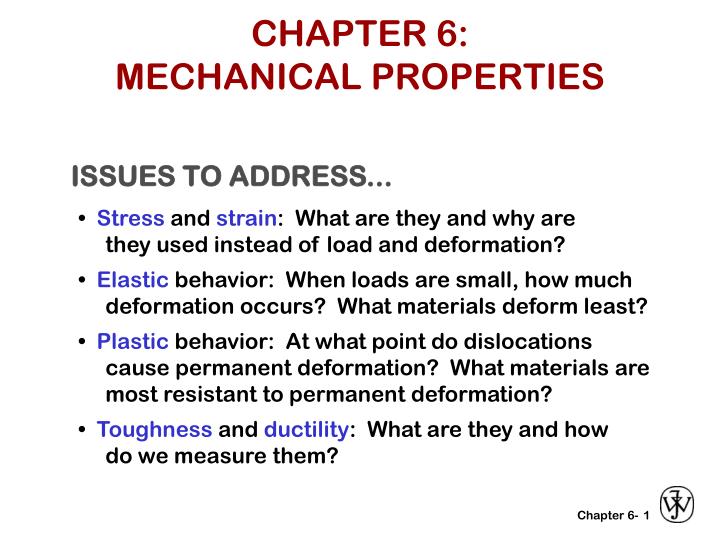 chapter 6 mechanical properties