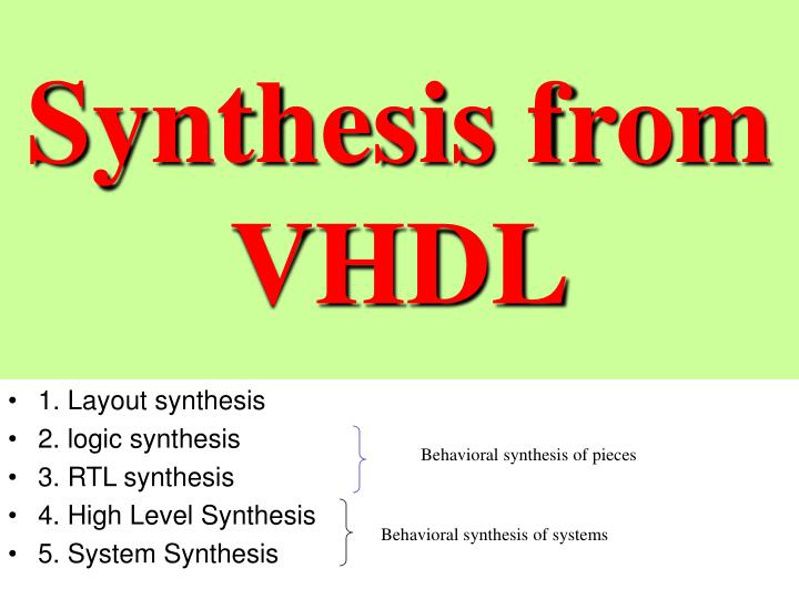synthesis from vhdl