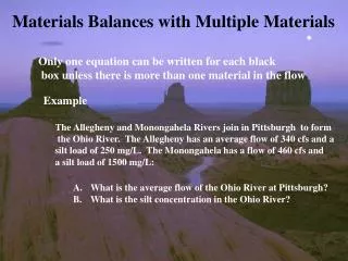 Materials Balances with Multiple Materials
