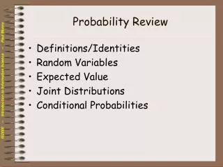 Probability Review