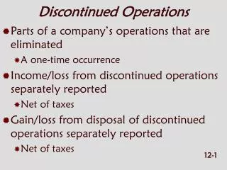 Discontinued Operations