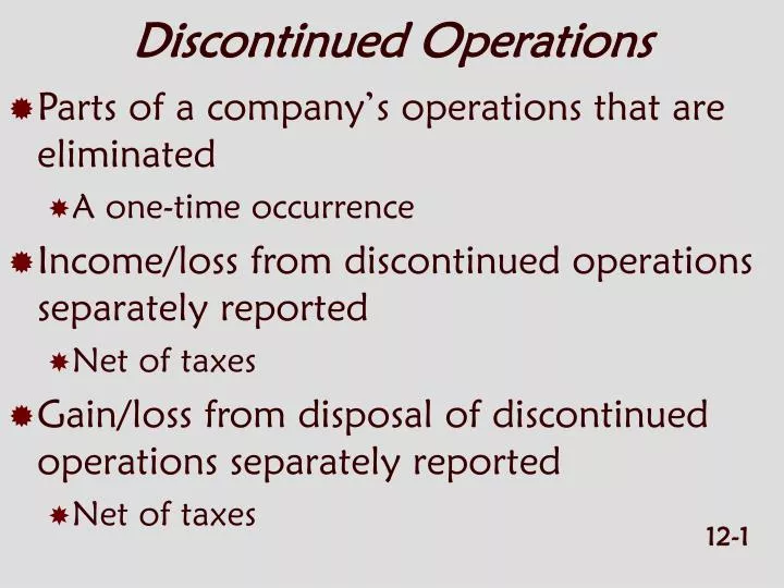 discontinued operations