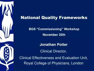 National Quality Frameworks