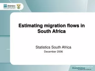 Estimating migration flows in South Africa