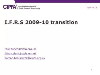I.F.R.S 2009-10 transition