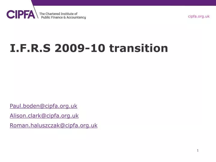 i f r s 2009 10 transition