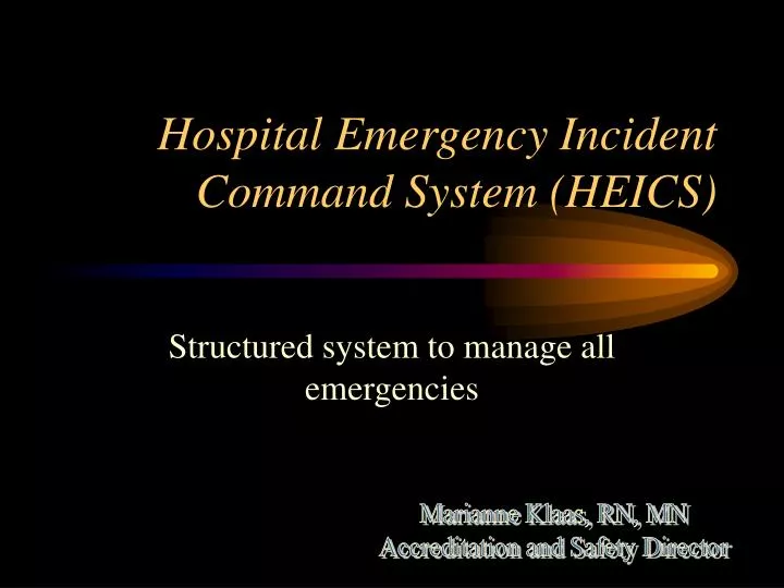 hospital emergency incident command system heics