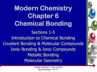 Modern Chemistry Chapter 6 Chemical Bonding