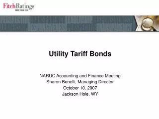 Utility Tariff Bonds