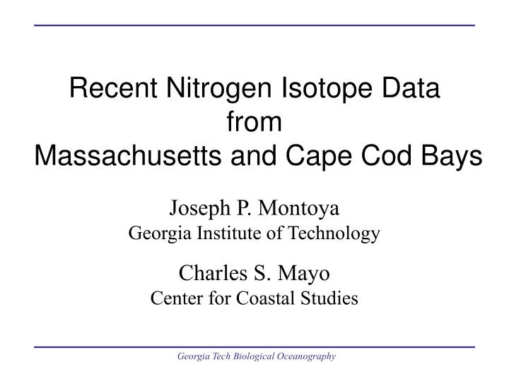 recent nitrogen isotope data from massachusetts and cape cod bays