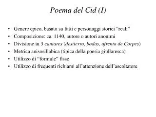 Poema del Cid (I)