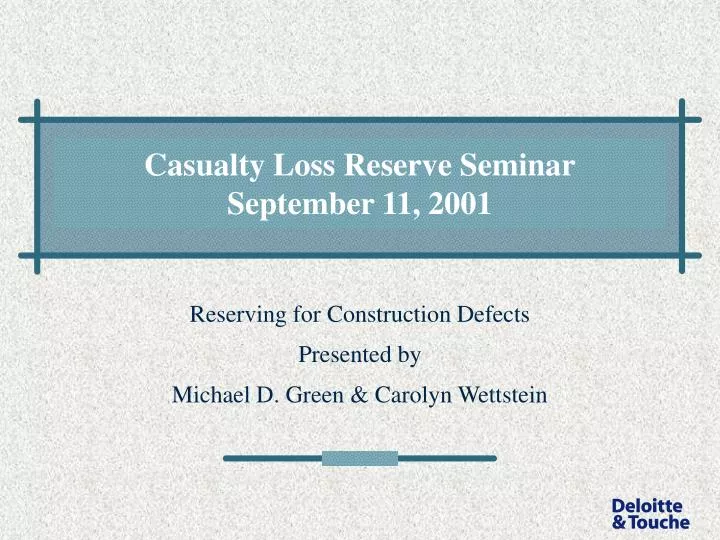 casualty loss reserve seminar september 11 2001