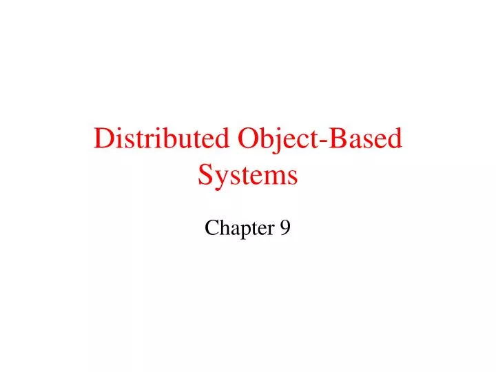 distributed object based systems