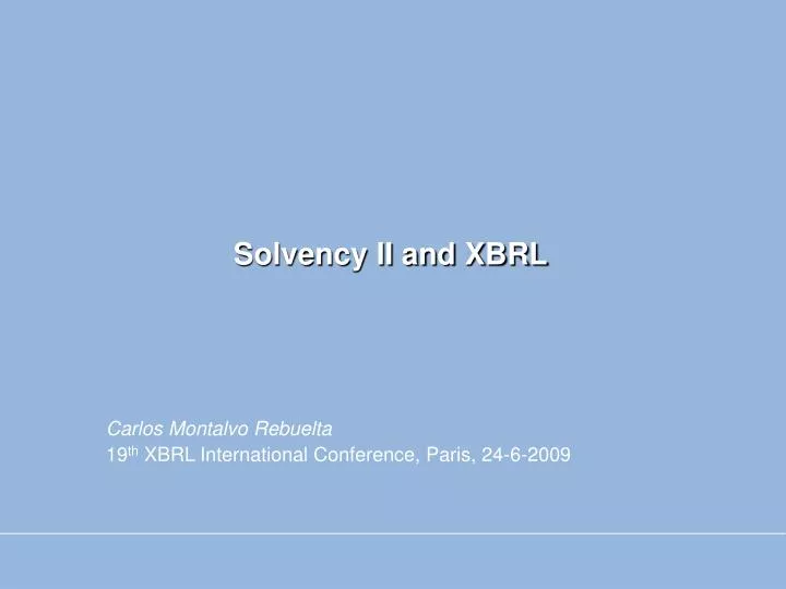 solvency ii and xbrl