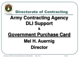 Directorate of Contracting