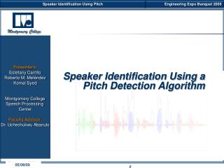 Speaker Identification Using a Pitch Detection Algorithm