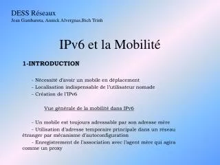 ipv6 et la mobilit
