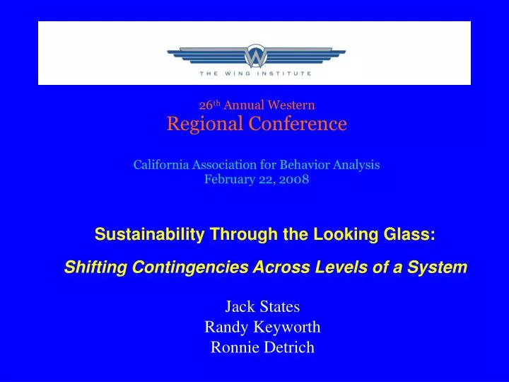 sustainability through the looking glass shifting contingencies across levels of a system