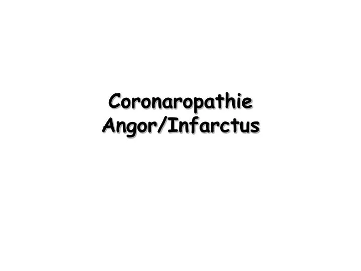 coronaropathie angor infarctus