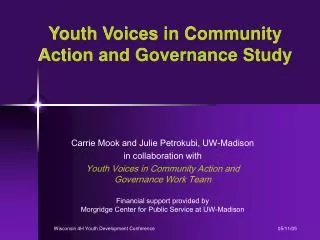 Youth Voices in Community Action and Governance Study