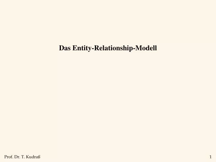 das entity relationship modell