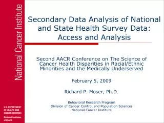 Secondary Data Analysis of National and State Health Survey Data: Access and Analysis