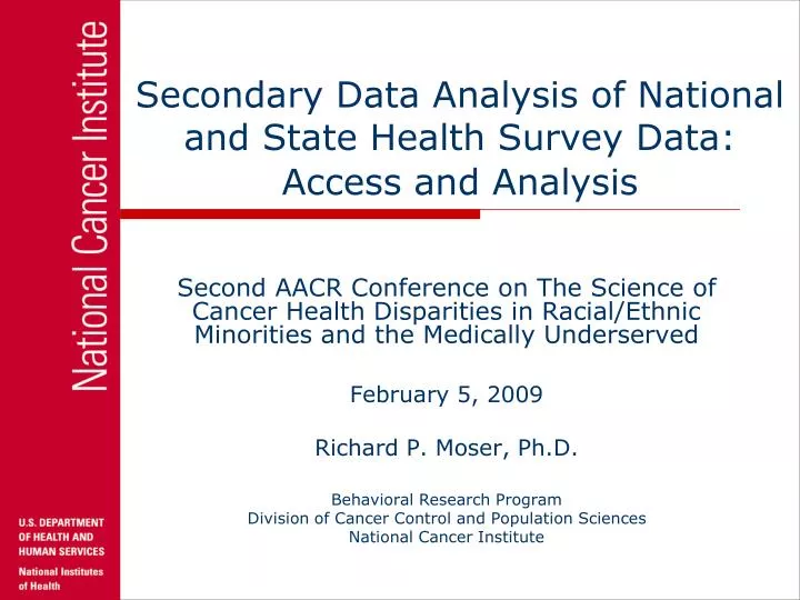 secondary data analysis of national and state health survey data access and analysis