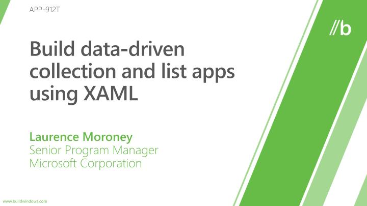build data driven collection and list apps using xaml