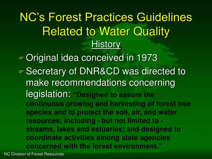 nc s forest practices guidelines related to water quality