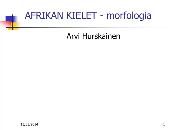 afrikan kielet morfologia