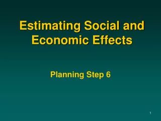 Estimating Social and Economic Effects