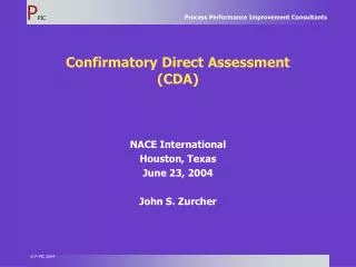 Confirmatory Direct Assessment (CDA)