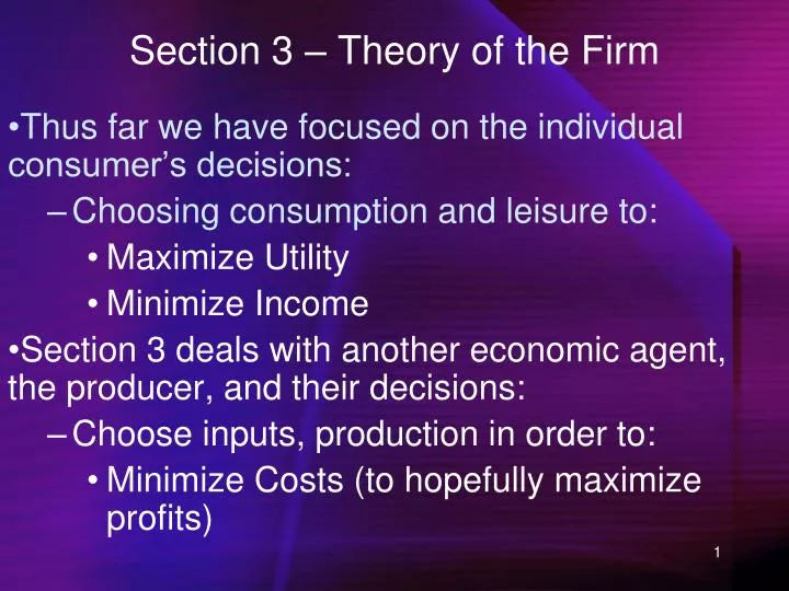 section 3 theory of the firm