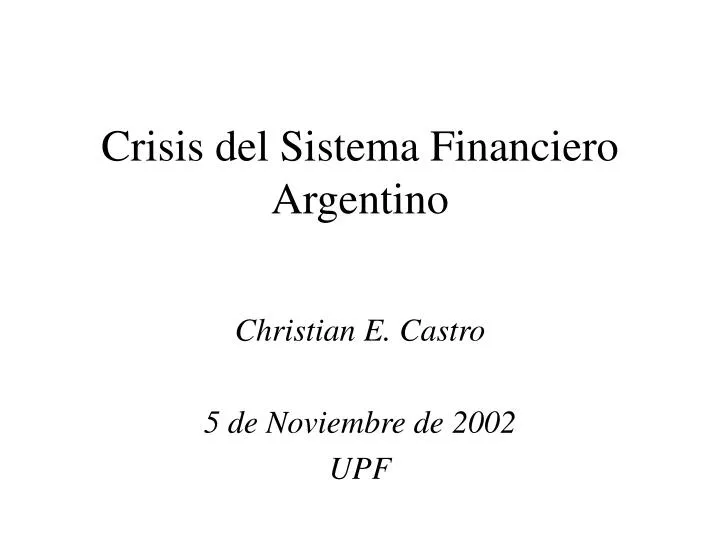 crisis del sistema financiero argentino