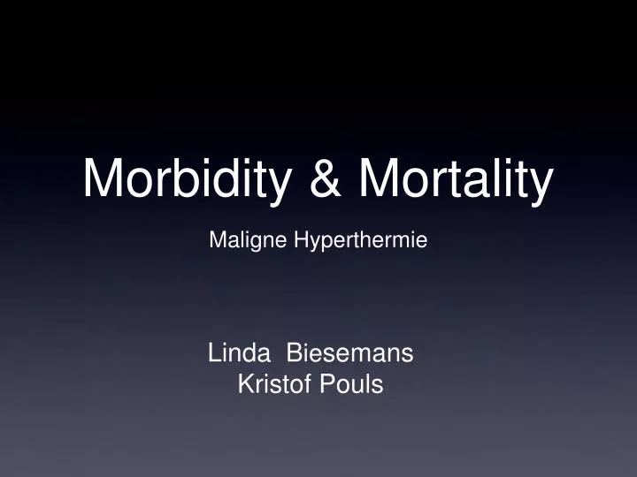 morbidity mortality