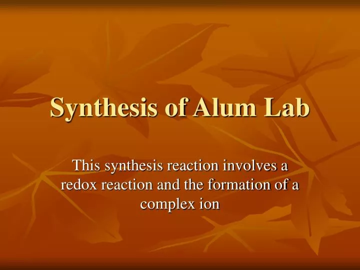 synthesis of alum lab