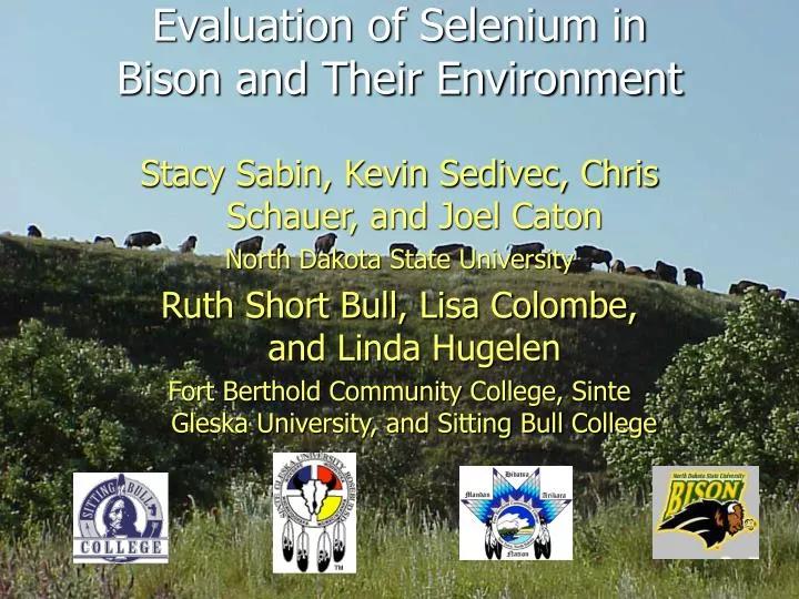 evaluation of selenium in bison and their environment