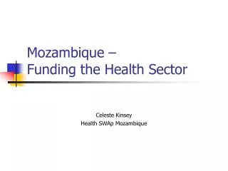 Mozambique – Funding the Health Sector