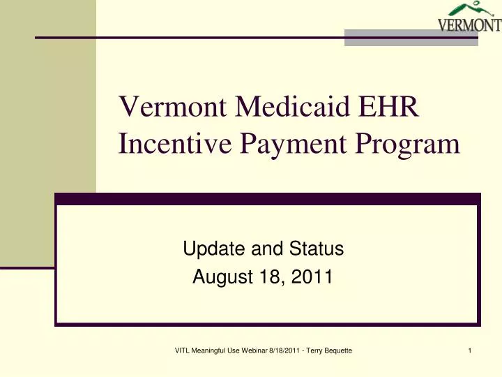 vermont medicaid ehr incentive payment program