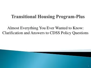 Transitional Housing Program-Plus