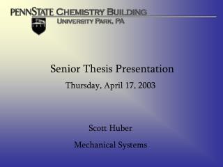 Senior Thesis Presentation