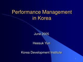 Performance Management in Korea