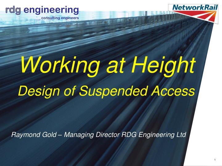 working at height design of suspended access