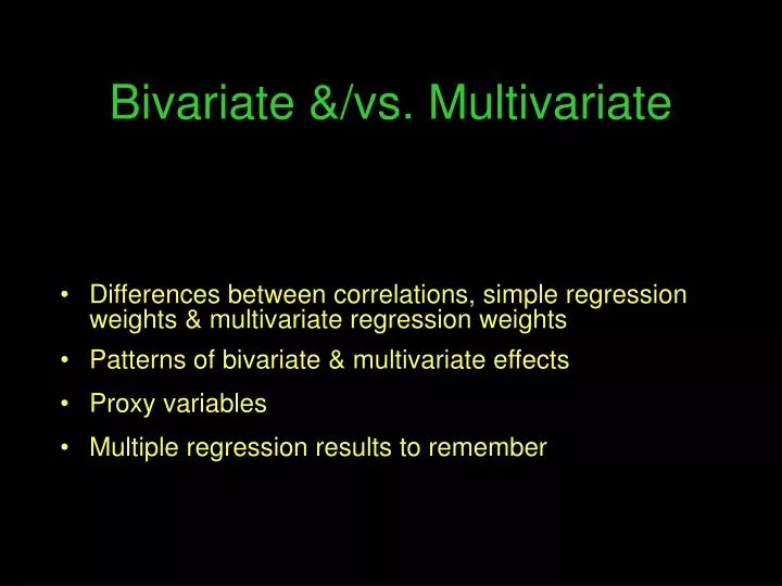 bivariate vs multivariate