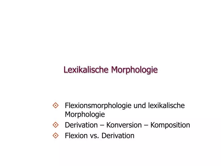 lexikalische morphologie