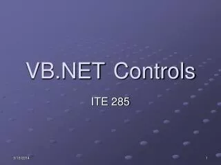 VB.NET Controls