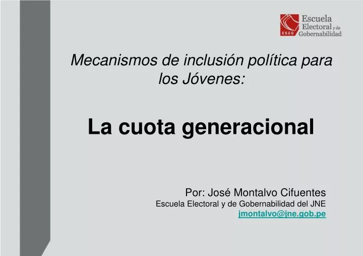 mecanismos de inclusi n pol tica para los j venes la cuota generacional