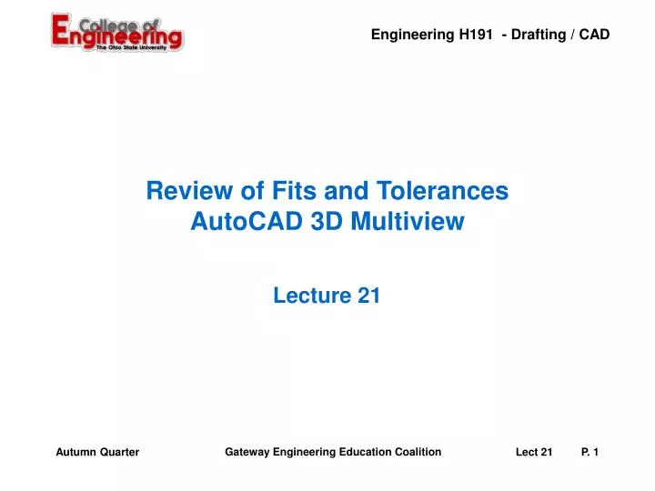 review of fits and tolerances autocad 3d multiview