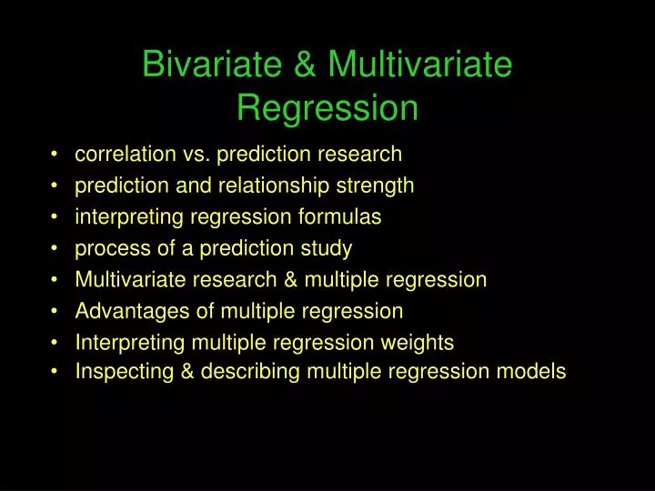 bivariate multivariate regression